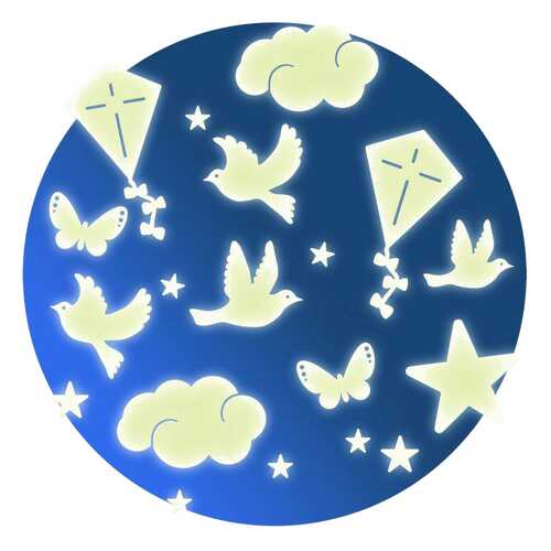 Наклейка декоративная для детской комнаты Djeco Птички свет в темноте в Дети