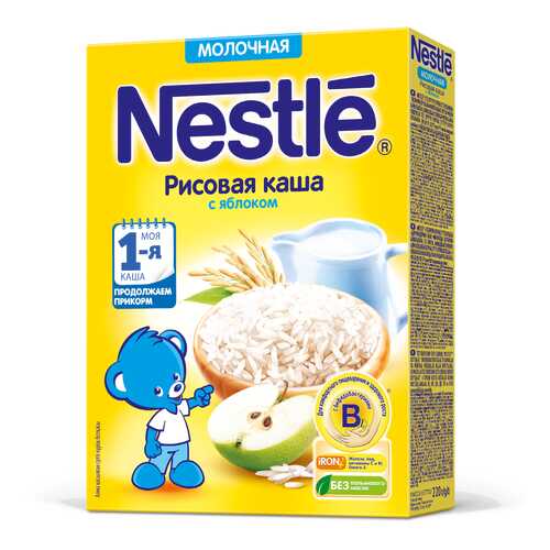 Каша молочная Nestle Рисовая с яблоком с 5 мес. 220 г в Дети