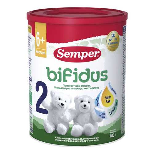 Молочная смесь Semper Bifidus 2 от 6 до 12 мес. 400 г в Дети