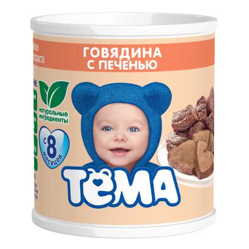 Пюре мясное Тёма Говядина с печенью с 8 мес. 100 г в Дети