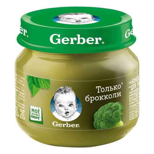 Пюре овощное Gerber Брокколи с 4 мес. 80 г в Дети