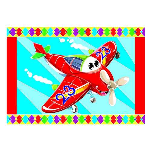 Гравюра Рыжий кот А5 с цветным основанием Самолетик в Дети