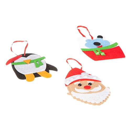 Набор для творчества Елочные украшения Дед Мороз, Пингвин и Мишка Bondibon ВВ1862 в Дети