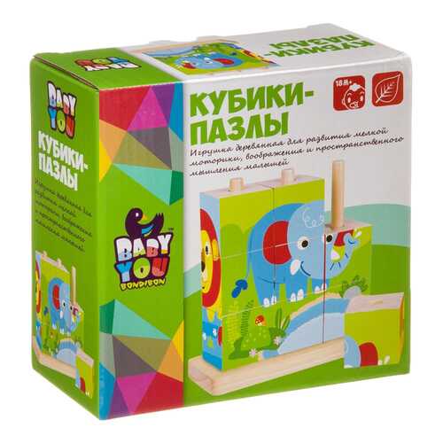 Развивающая Игра Bondibon Baby You Кубики-Пазлы Вв4008 9 Шт в Дети