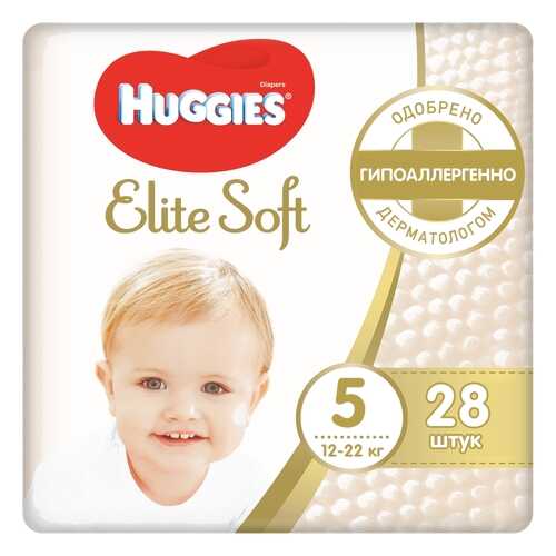 Подгузники huggies elite soft размер 5, 12-22 кг, 28 шт. в Дети