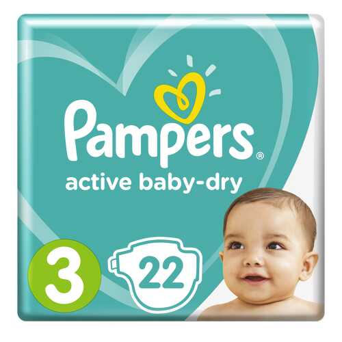 Подгузники Pampers Active Baby-Dry Midi (6-10 кг) 22 шт. в Дети