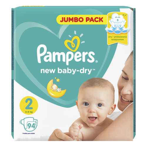 Подгузники Pampers New Baby-Dry 2 (4-8 кг), 94 шт. в Дети