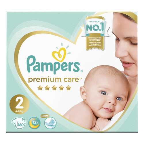 Подгузники Pampers Premium Care 2 (4-8 кг), 160 шт. в Дети